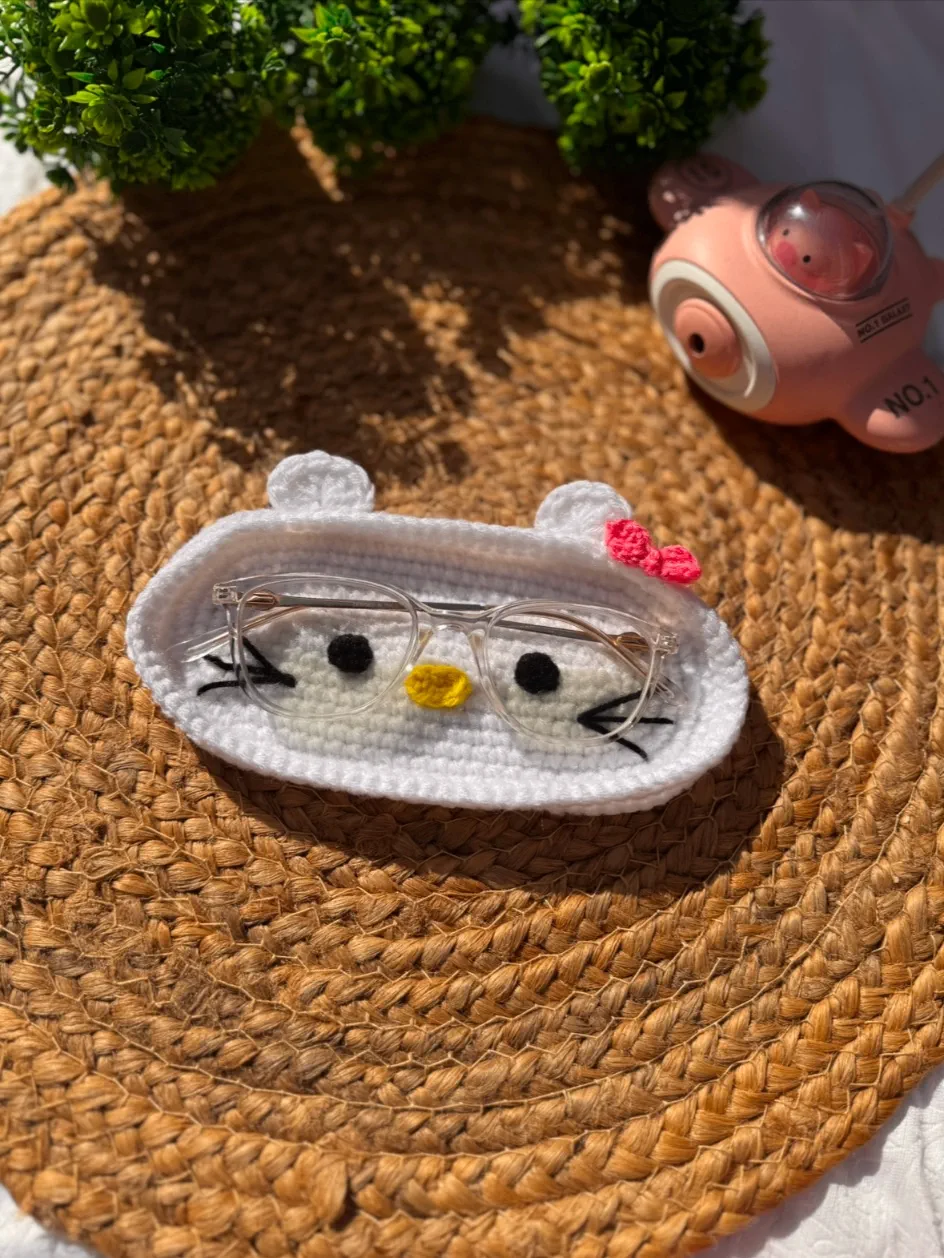 Porta-óculos De Gatinho De Crochê